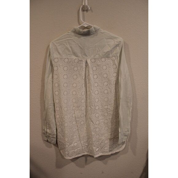 Johnny Was  3J Workshop stripe eyelet light weight top size small - Picture 9 of 9